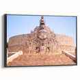 Black and white landscape art painting of Yucatán, Mexico on framed canvas, ideal for bedroom wall decor.