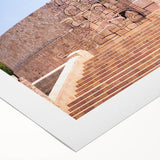 Art deco poster of Yucatan scenery in earth tones on rolled canvas, suitable for dining room wall art.
