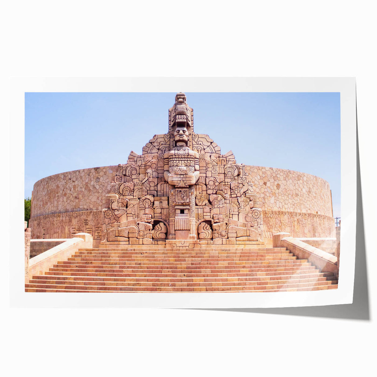 Rolled print of Yucatan scenery with lush greenery and floral elements, ideal for art wall dining room.