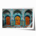 Extra large rolled print depicting a vibrant Middle Eastern landscape with lush florals, ideal for art wall dining room.