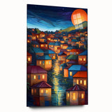 Large abstract wall art depicting Oceania's scenery in Fiji on acrylic glass, ideal for bedroom or dining room decor.