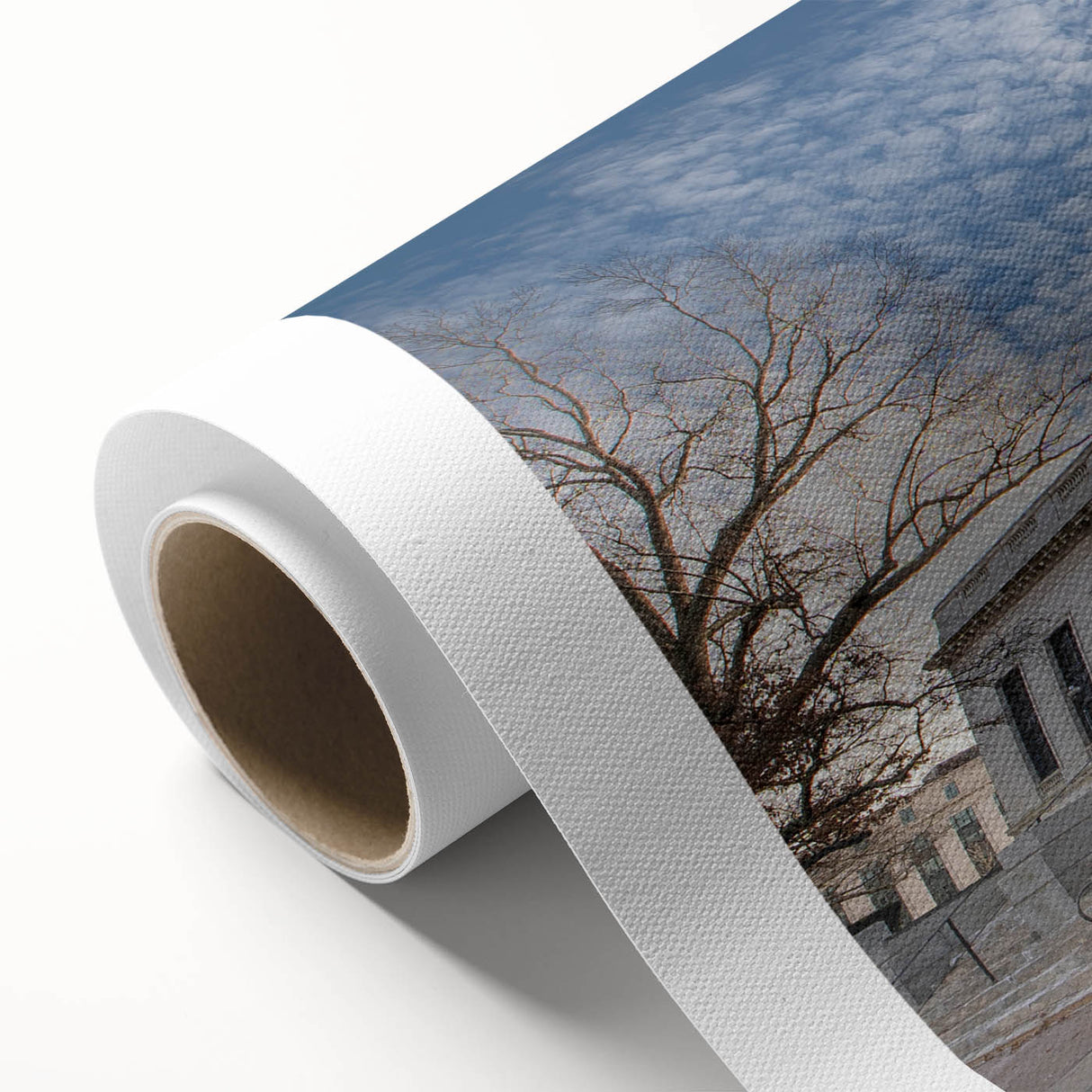 Art deco poster of Connecticut scenery in pastel shades on rolled canvas, ideal for nursery wall art.