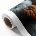 Art deco poster of a fall scene on rolled canvas, featuring warm orange and brown tones, ideal for nursery wall art.