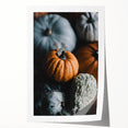 Extra large rolled print of fall-themed floral art in warm orange and red tones, suitable for dining room decor.