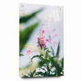 Large abstract wall art on acrylic glass depicting vibrant spring colors, ideal for bedroom or dining room decor.