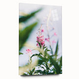 Large abstract wall art on acrylic depicting spring themes in soft pastel colors, ideal for bedroom or dining room decor.