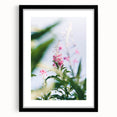 Extra large abstract art print featuring vibrant spring colors on a textured canvas, framed in black.