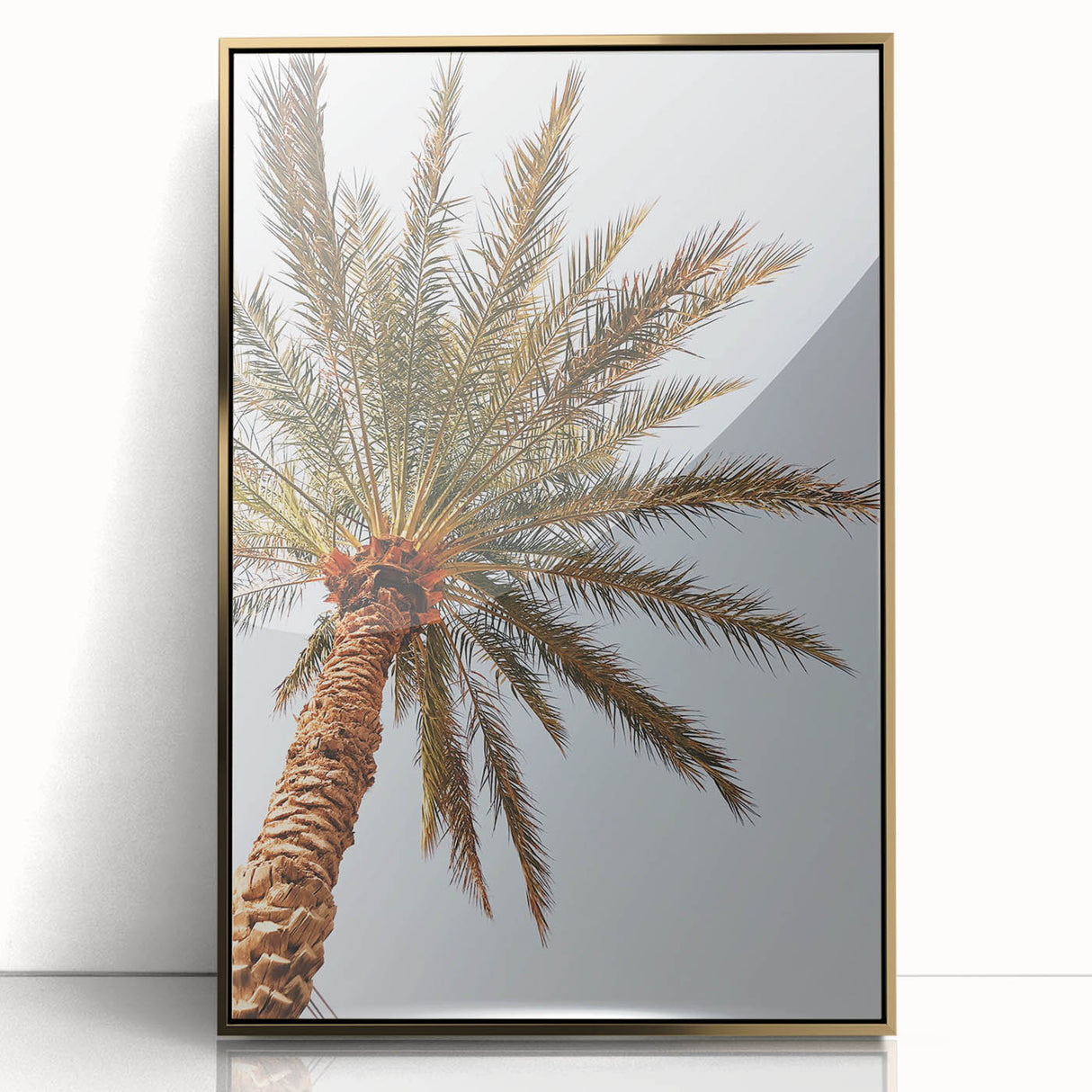 Large art print of mid-century modernist summer scene in vibrant hues on acrylic, ideal for nursery wall art.