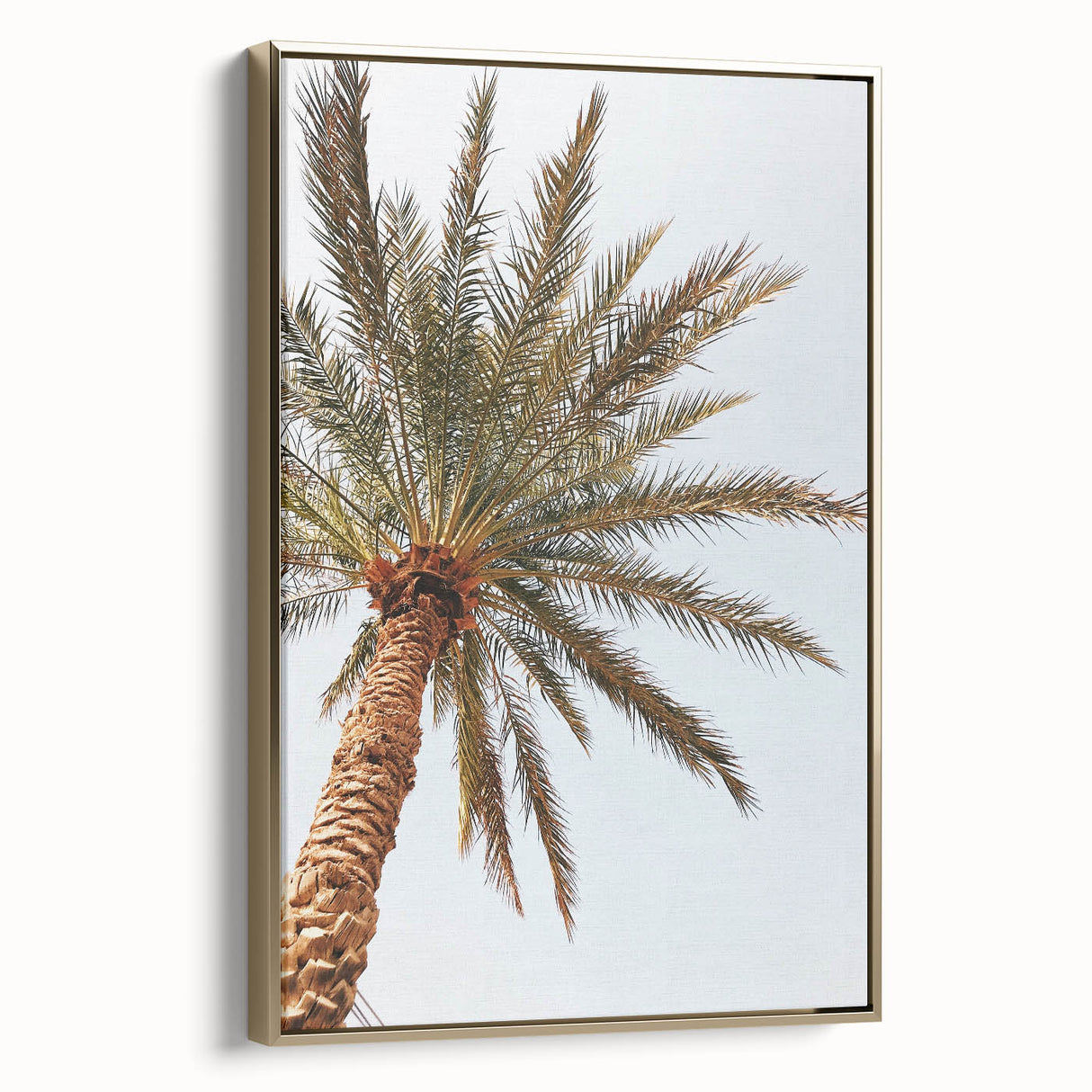 Framed canvas depicting a serene landscape scene in muted earth tones, ideal for bedroom wall art.