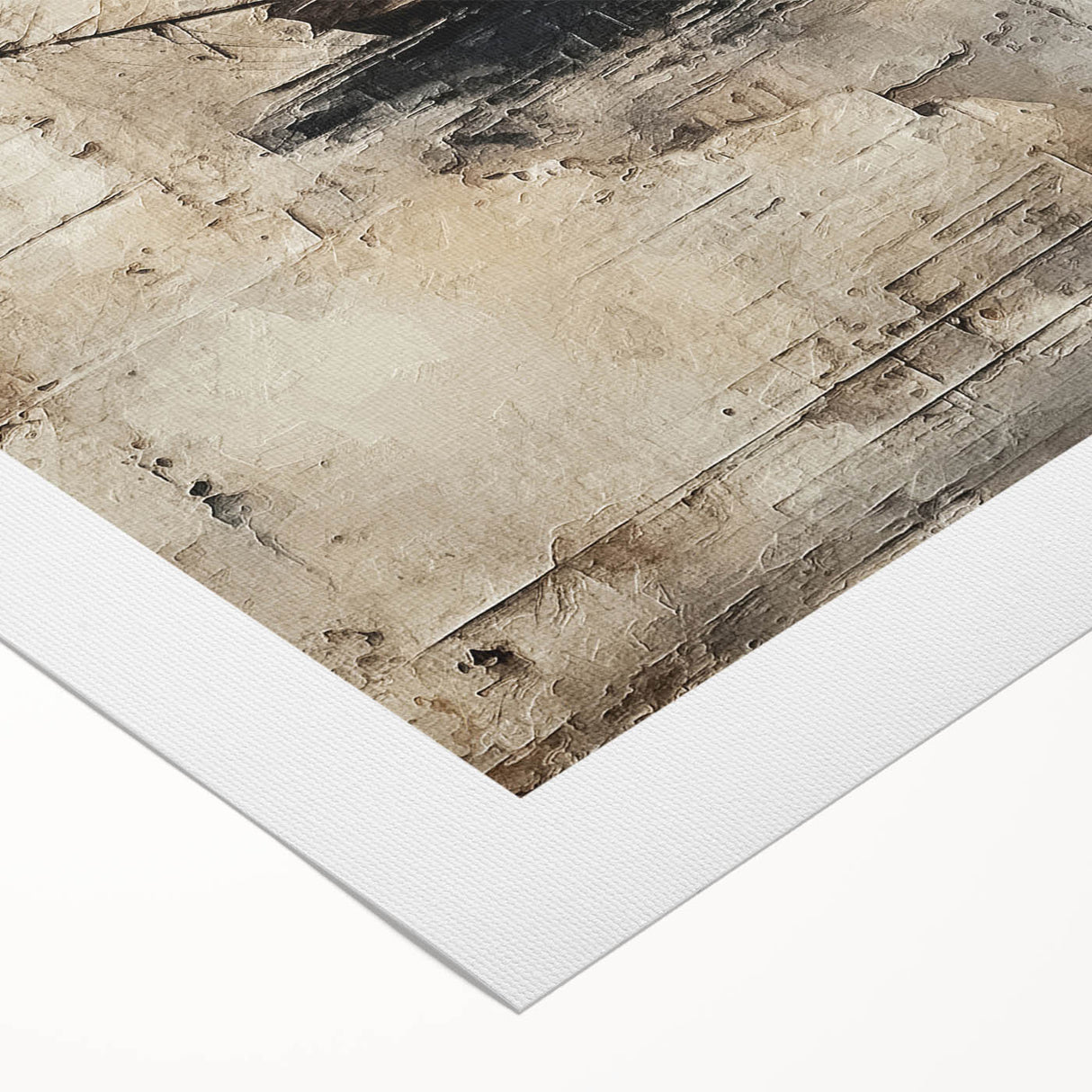 Art deco poster featuring a stylized vintage ship, in muted blue and white tones on rolled canvas.