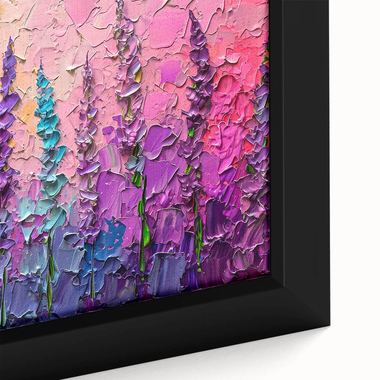 Vibrant Floral Living Room Wall Art - Modern Textured Canvas