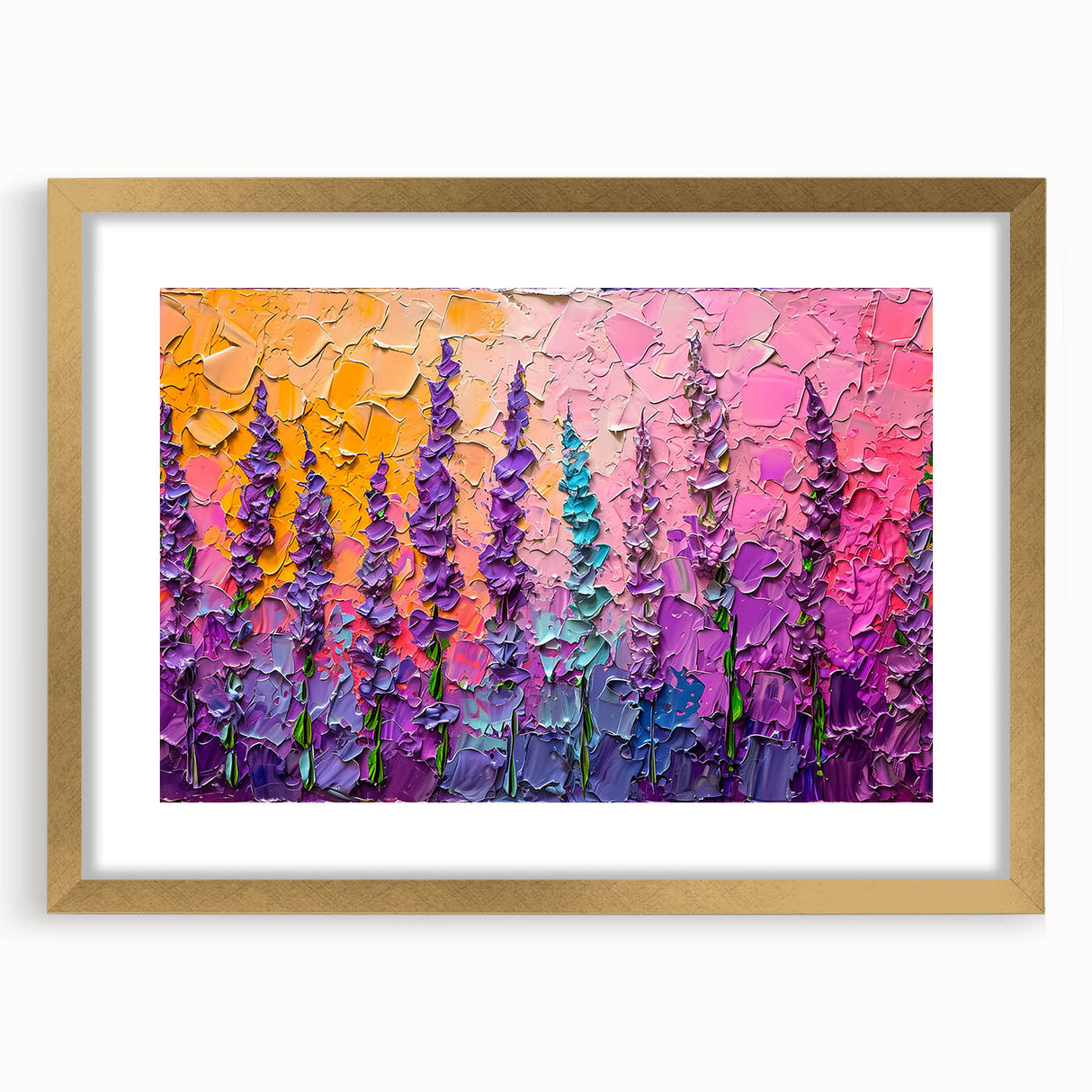 Vibrant Floral Living Room Wall Art - Modern Textured Canvas
