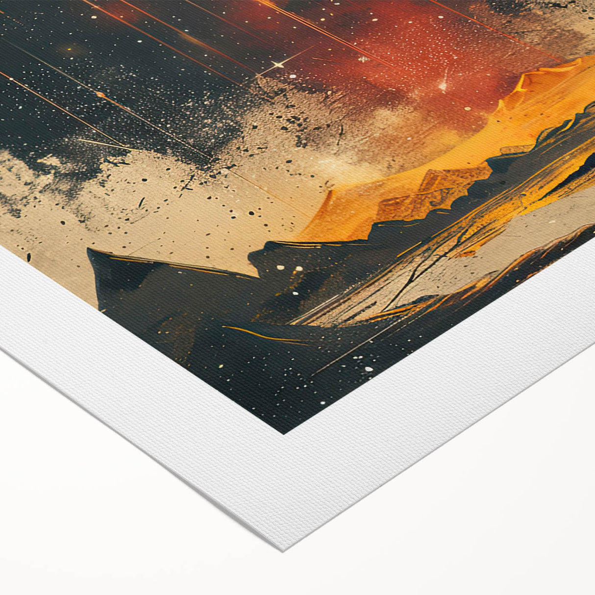 Abstract minimalist wall art print on rolled canvas, showcasing soft pastel colors and geometric shapes, ideal for modern home decor. Packaged securely in a cardboard tube.
