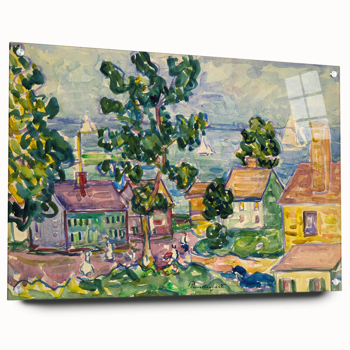 New England Coastal Village - Maurice Prendergast Impressionist Print