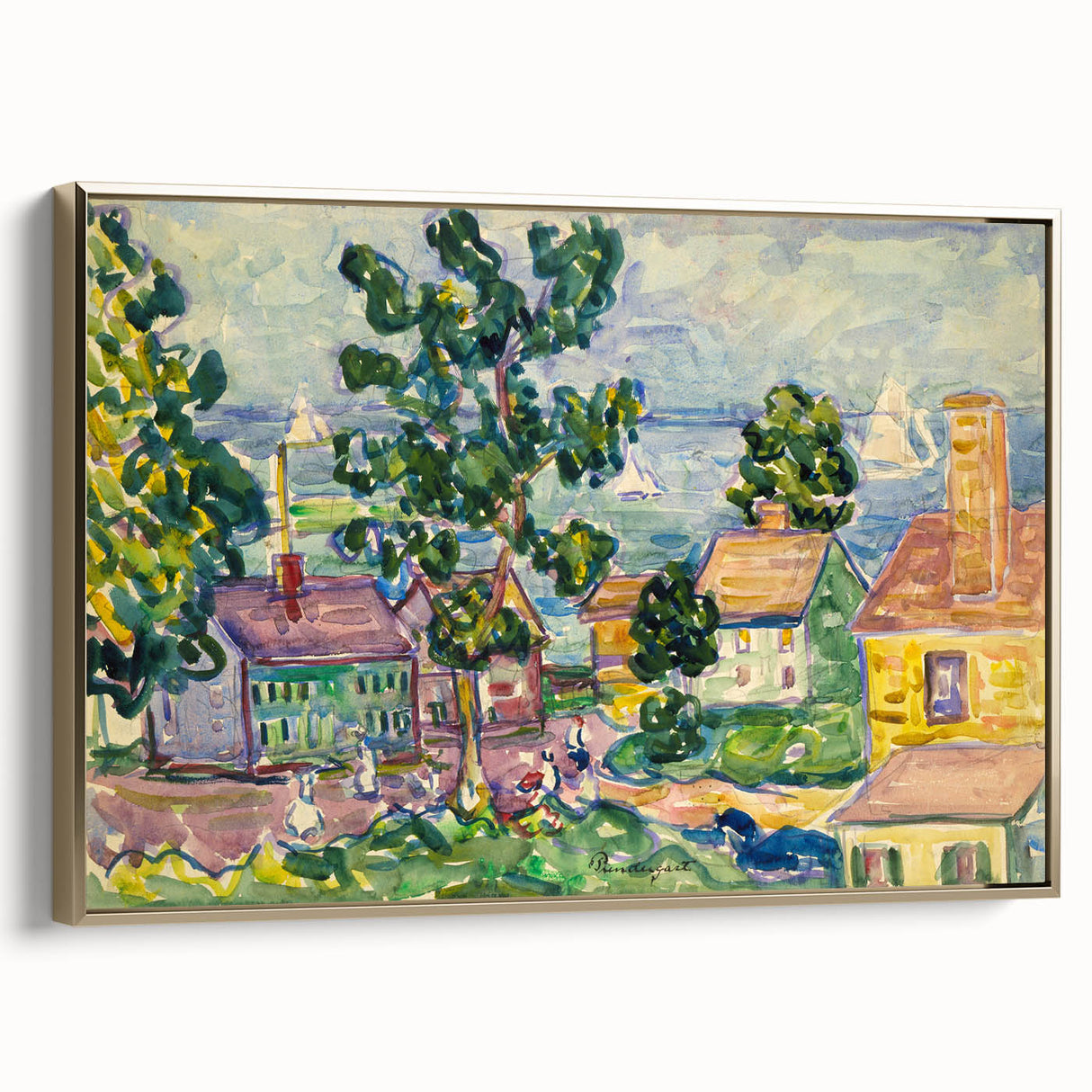 New England Coastal Village - Maurice Prendergast Impressionist Print