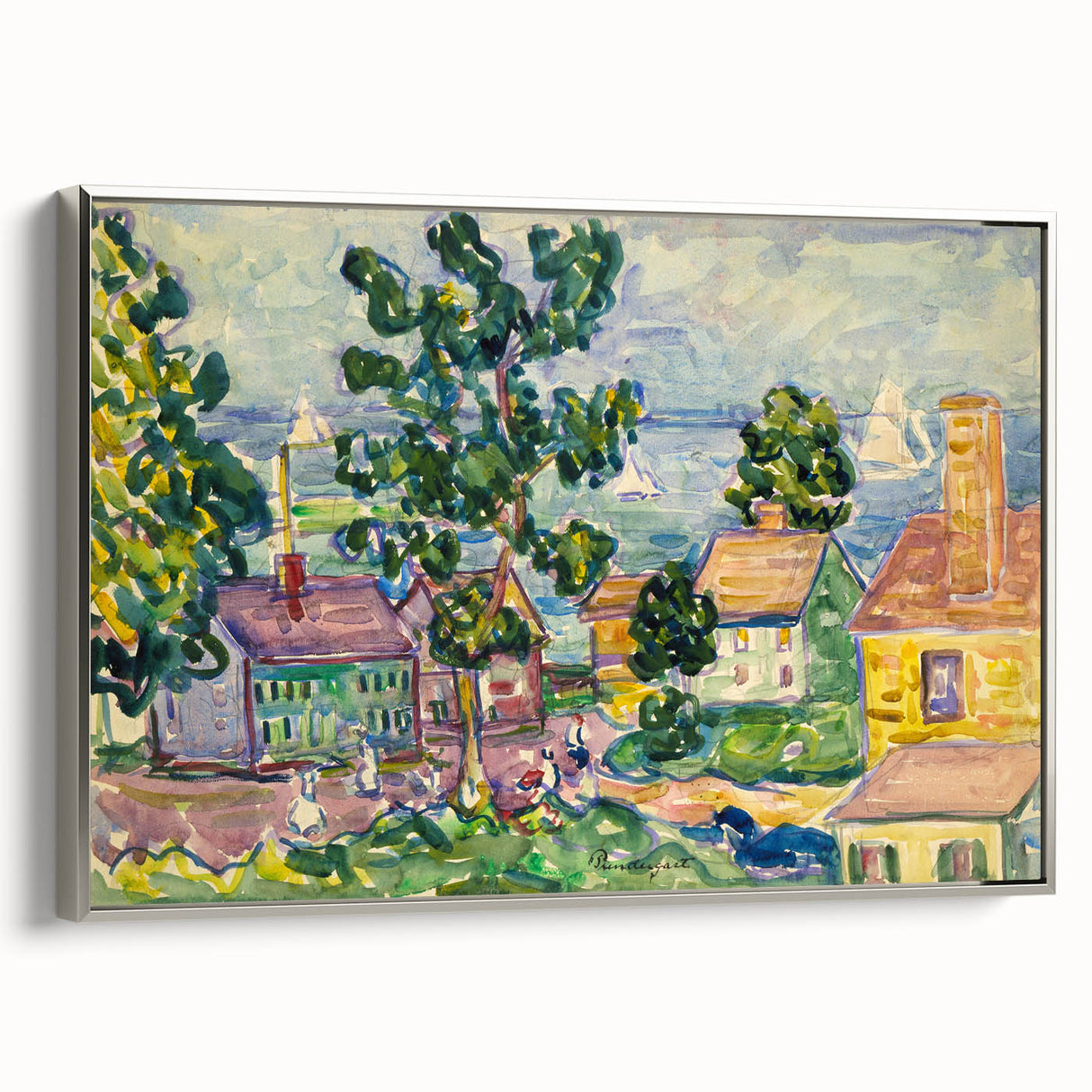 New England Coastal Village - Maurice Prendergast Impressionist Print
