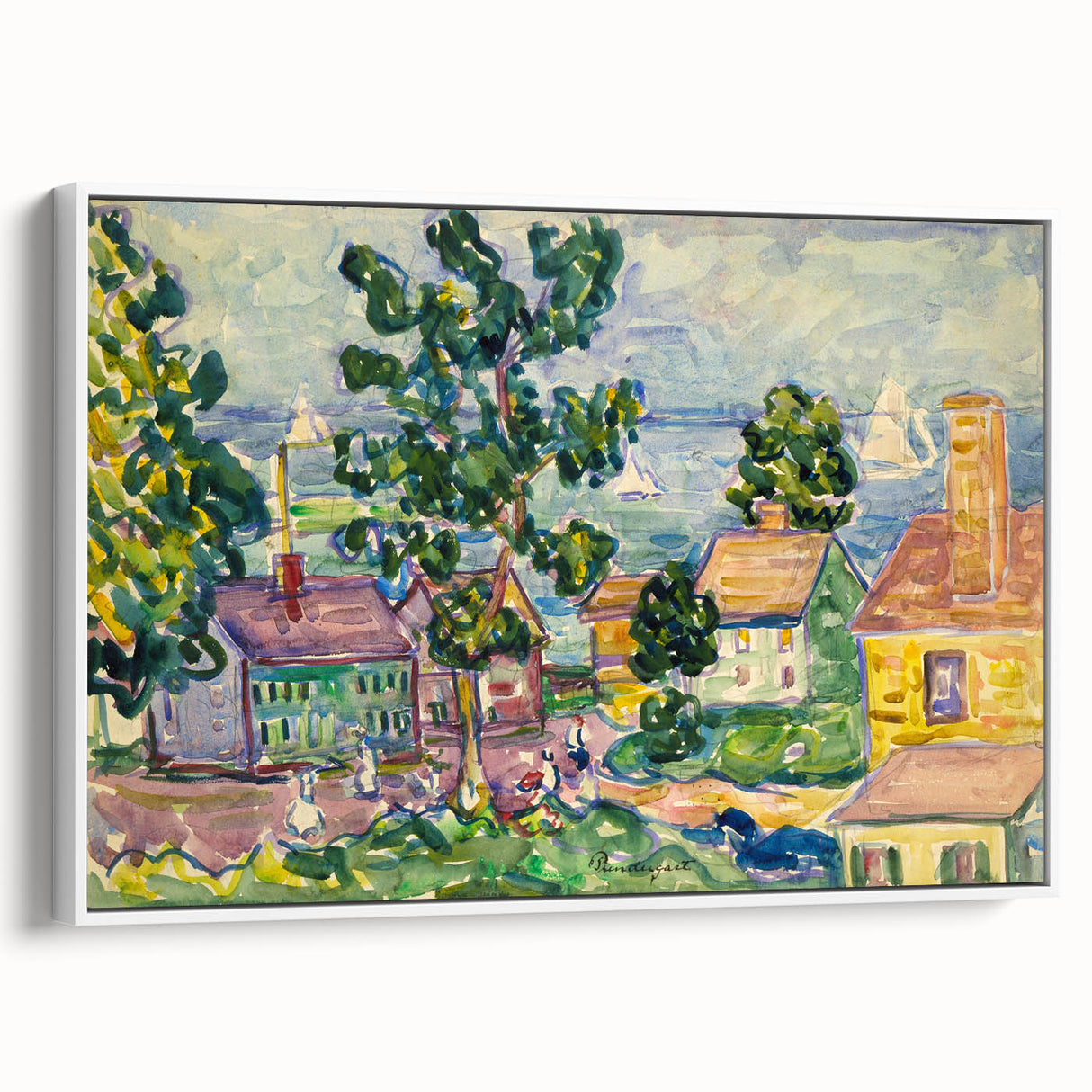 New England Coastal Village - Maurice Prendergast Impressionist Print