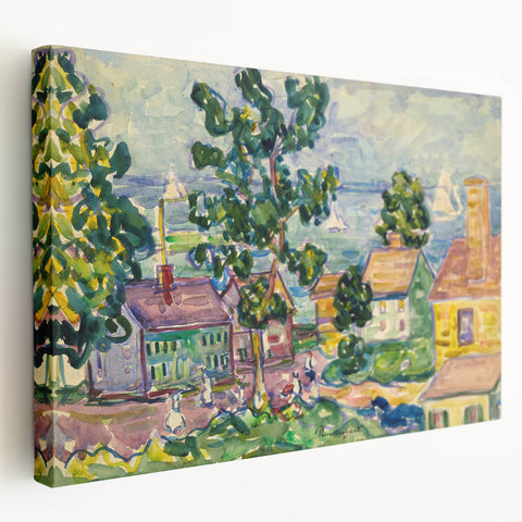 New England Coastal Village - Maurice Prendergast Impressionist Print