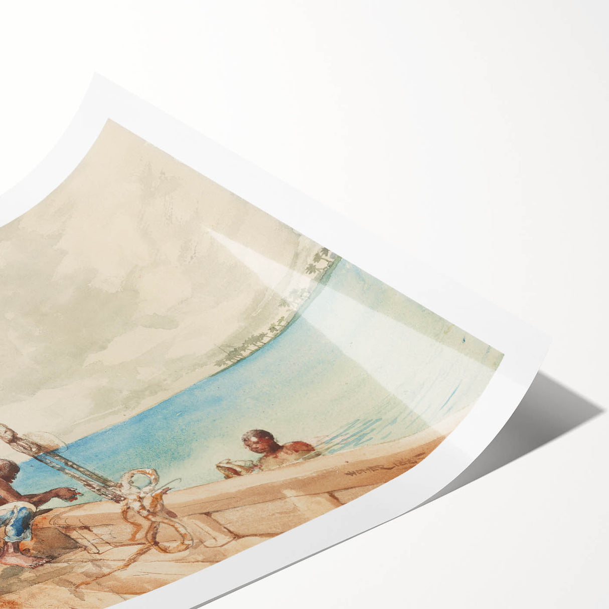 Realism Art Canvas: Maritime Scene with Fishermen Realism Wall Art