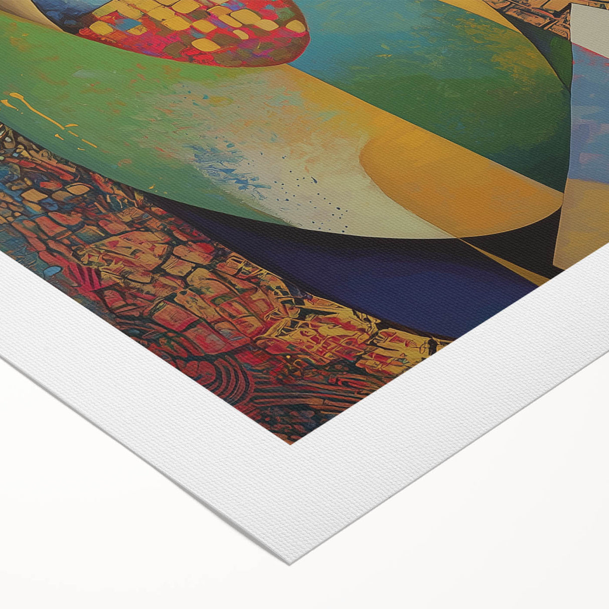 Gold & Blue Abstract Living Room Wall Art - Modern Canvas Wall Art