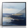 Modern Abstract Wall Art – Contemporary Navy & Gold Canvas Decor