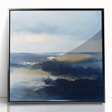Modern Abstract Wall Art – Contemporary Navy & Gold Canvas Decor