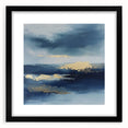 Contemporary Abstract Canvas – Navy & Gold Ocean-Inspired Wall Art