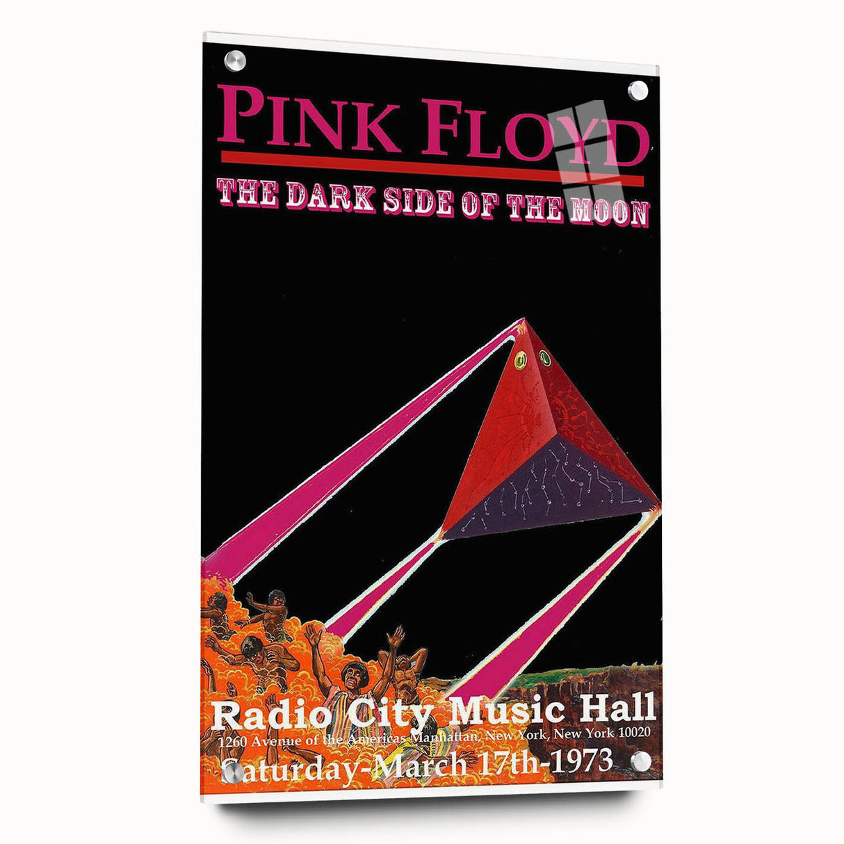 Pink Floyd Dark Side of the Moon 1973 Retro Poster - Radio City Music Hall