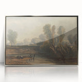Romanticism Art: On the Thames - Emotional Landscape Canvas Print