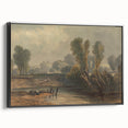 Romanticism Art: On the Thames - Emotional Landscape Canvas Print