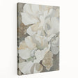Abstract minimalist wall art on stretched canvas showcasing soft pastel colors and geometric shapes, perfect for modern home decor. This side view emphasizes the canvas's depth and texture, ideal for enhancing living spaces.