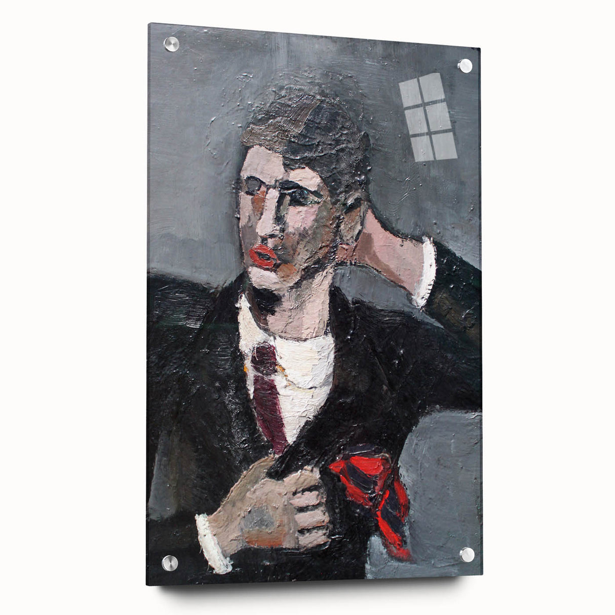 Modern Wall Art: Textured Self-Portrait – Contemporary Bold Decor Piece