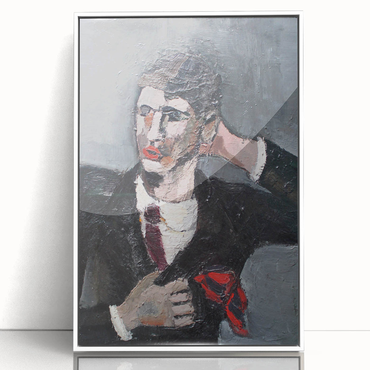 Modern Wall Art: Textured Self-Portrait – Contemporary Bold Decor Piece