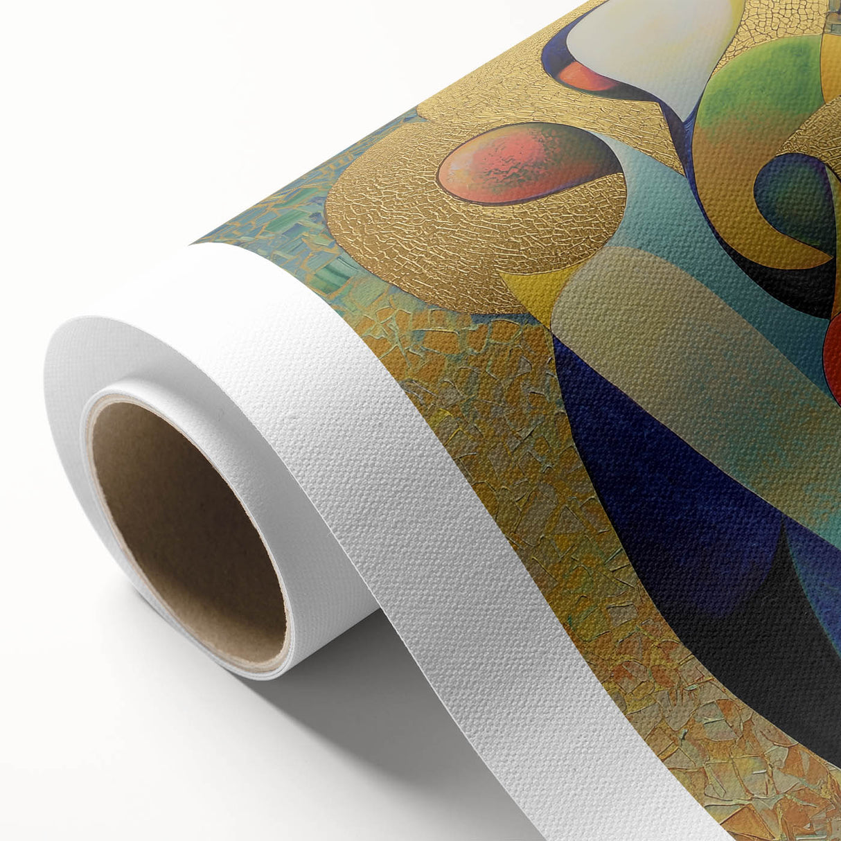 Golden Abstract Living Room Wall Art - Modern Canvas Print