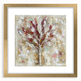 Elegant abstract floral frame art with a gold mat, showcasing vibrant colors and intricate designs, perfect for home decor or art collection.