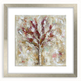 Abstract floral frame showcasing vibrant colors and intricate patterns, elegantly matted in silver, perfect for enhancing modern home decor or art collections.