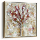 Framed canvas artwork showcasing an elegant abstract floral design in silver and gold tones, perfect for modern home decor. The piece features intricate details and a sleek finish, ideal for adding a touch of sophistication to any space.