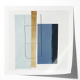 Minimalist Abstract Wall Art – Soft Blue & Gold Geometric Canvas