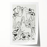 Expressionist Drawing - Three Horses | Contemporary Wall Art Print