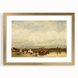 Romanticism Art: Cows Crossing a Ford by Jules Dupré - Classic Print