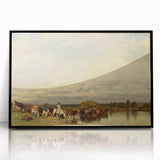 Romanticism Art: Cows Crossing a Ford by Jules Dupré - Classic Print