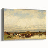 Romanticism Art: Cows Crossing a Ford by Jules Dupré - Classic Print