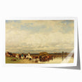Romanticism Art: Cows Crossing a Ford by Jules Dupré - Classic Print