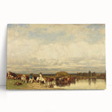Romanticism Art: Cows Crossing a Ford by Jules Dupré - Classic Print