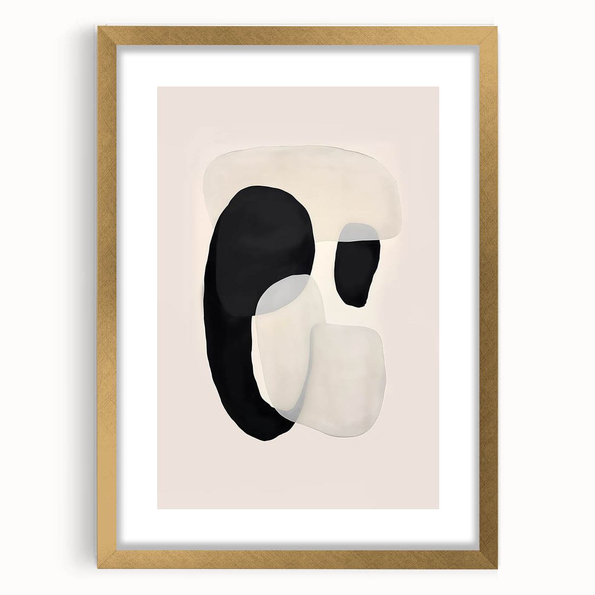 Canvas Art for Dining Area – Abstract Black and Beige Wall Print