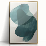 Framed acrylic wall art featuring a minimalist abstract design with gold accents, elegantly displayed from the front, perfect for modern home decor.