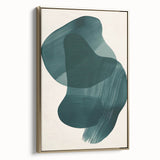 Framed abstract minimalist wall art showcasing a gold color scheme, presented in a chic side view to highlight its elegant design, perfect for modern decor.