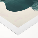 Abstract minimalist wall art on rolled canvas, showcasing an intricate blend of soft pastel colors and geometric shapes, ideal for modern home decor.