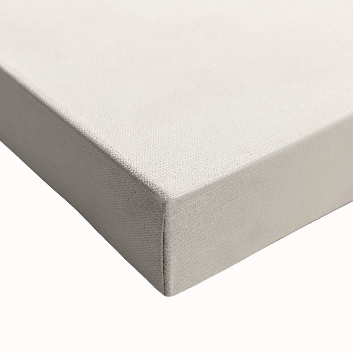 Close-up of abstract minimalist wall art on stretched canvas, showcasing soft pastel colors and geometric shapes, perfect for modern home decor.