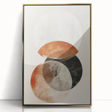 Minimalist abstract wall art in a gold frame, showcasing elegant lines and shapes. Perfect for modern decor, enhancing any space with a touch of sophistication.